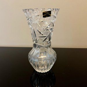 Authentic Hand-cut German Vintage Lausitzer Lead Crystal Vase